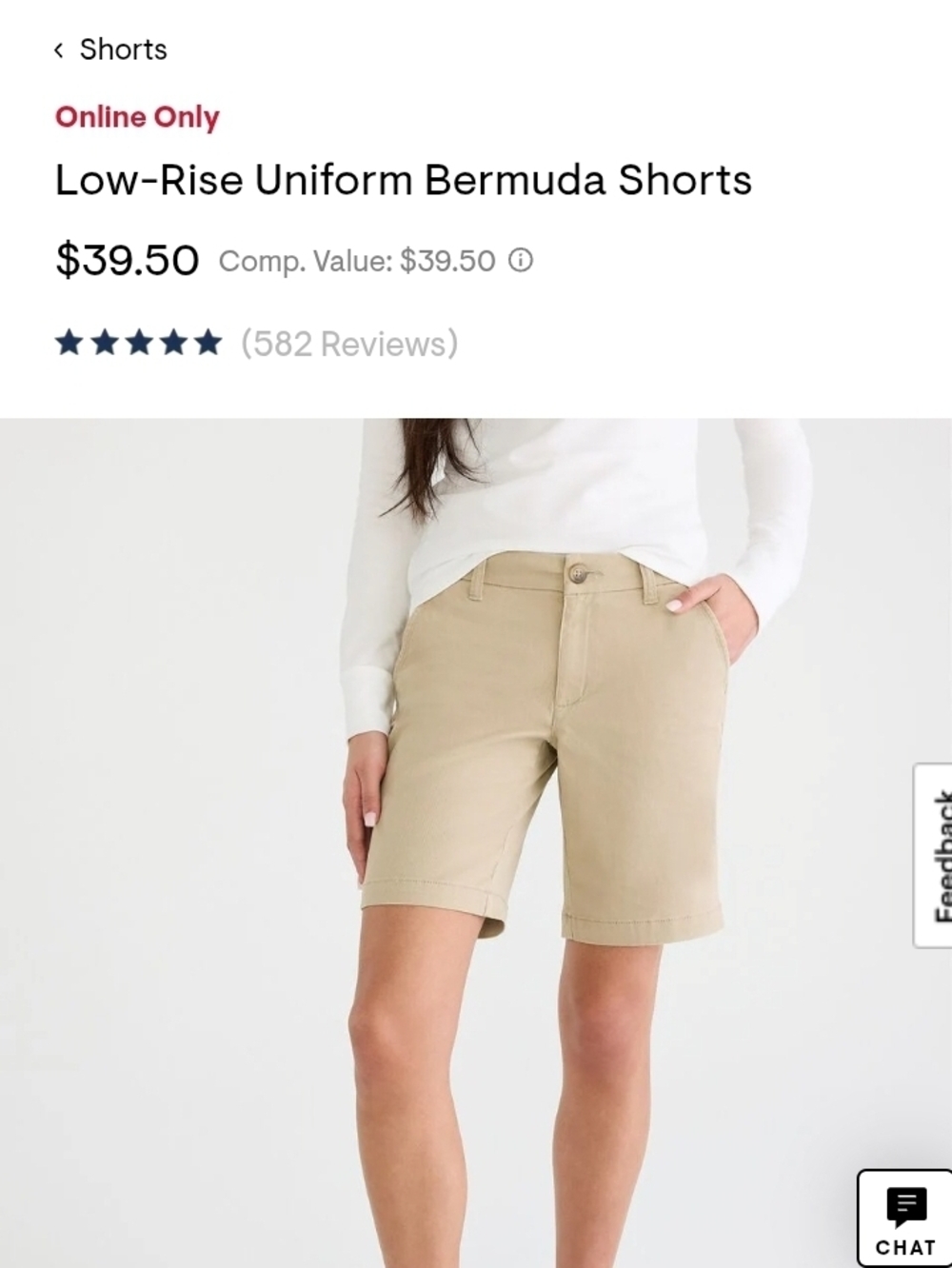 Aeropostale Low-Rise Bermuda Shorts - Tan - Size 2